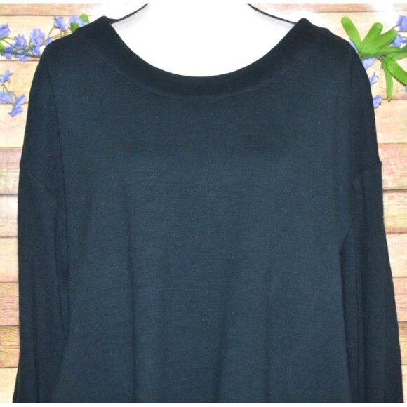 Pure Jill Ladies Black Pullover Crewneck Cotton Sweatshirt Size XL Pockets - Picture 2 of 8